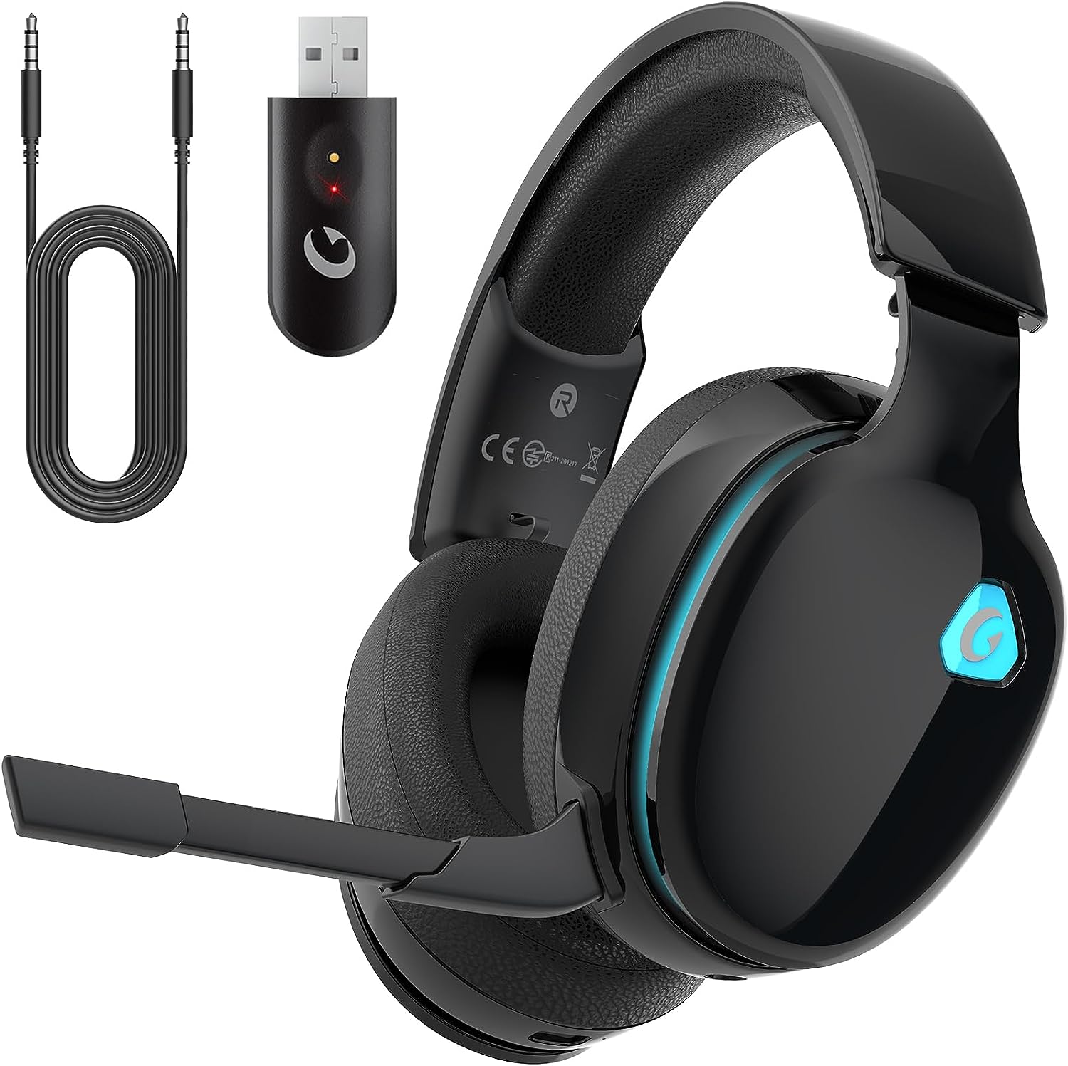 Gvyugke Wireless Gaming Headset 2.4GHz USB for PS5, PS4, PC, Switch, Mac, Bluetooth 5.2 Gaming Headphones with Detachable Microphone for Gamer, Surround Sound, 3.5mm Wired Jack for Xbox Series(Black) : Video Games