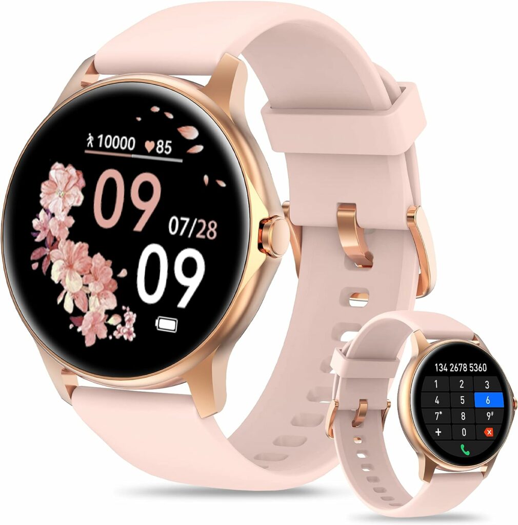 Gydom Smart Watch for Women Answer/Make Call, 1.28 Touch Screen Fitness Tracker with Blood Oxygen/Heart Rate/Sleep Monitor, 100 Sport Modes, IP68 Waterproof Smartwatch for Android iPhone