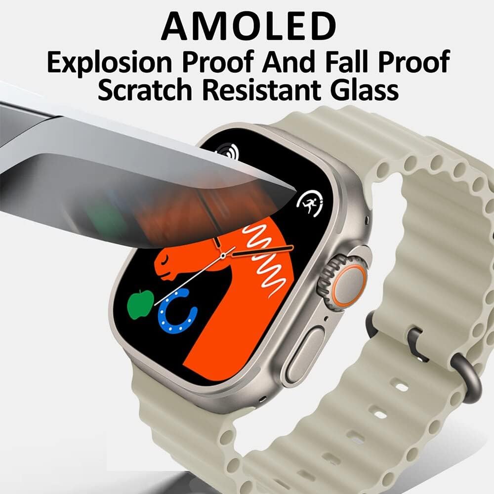 AMOLED 2023 New HK8 Pro Max Ultra Smart Watch Men Series 8 49mm 2.12 Inch High Refresh Rtae AMOLED Screen NFC IWO Smartwatch Women (Black)