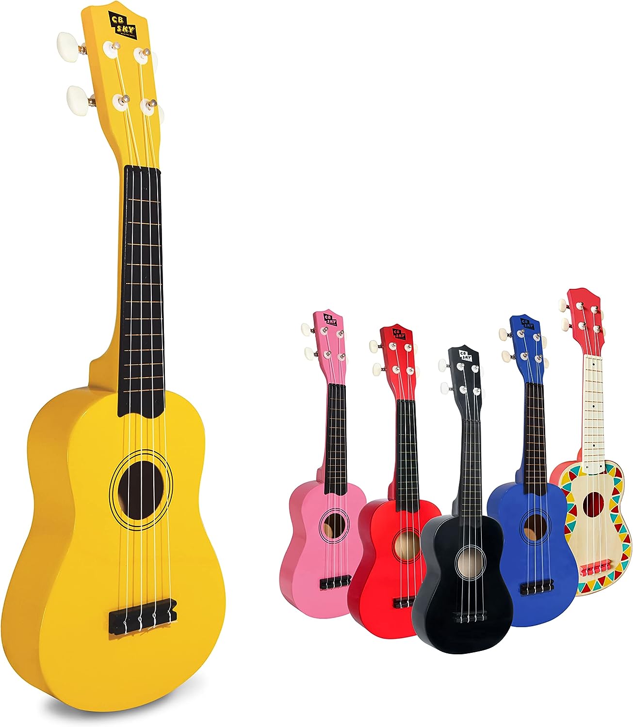 CB SKY Soprano Ukulele 21/53cm for kids, beginners and students (Yellow)