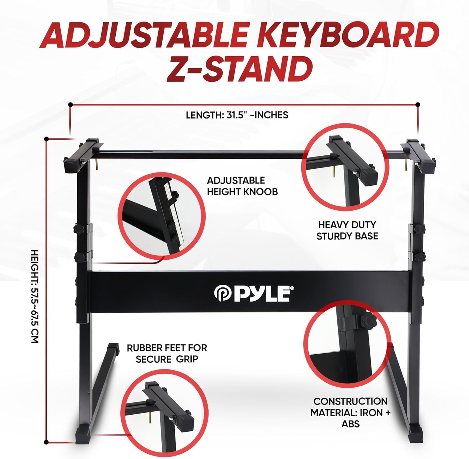 Pyle Digital Musical Karaoke Portable Electronic Piano Keyboard Includes Water-Resistant Case Bag  Keyboard Stool  Keyboard Stand (61 Keys) (PKBRD6151PB)