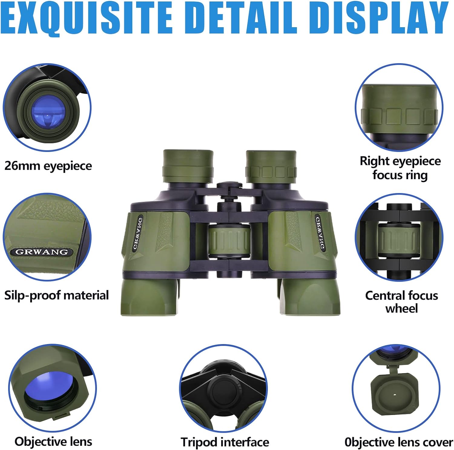 Amazon.com : GRWANG 10x40 Professional HD Binoculars for Adults Kids,Shock Proof Binocular with BAK4 FMC Lens, Large View Waterproof Binoculars Perfect for Bird Watching, Sports,Hunting,Gifts : Electronics