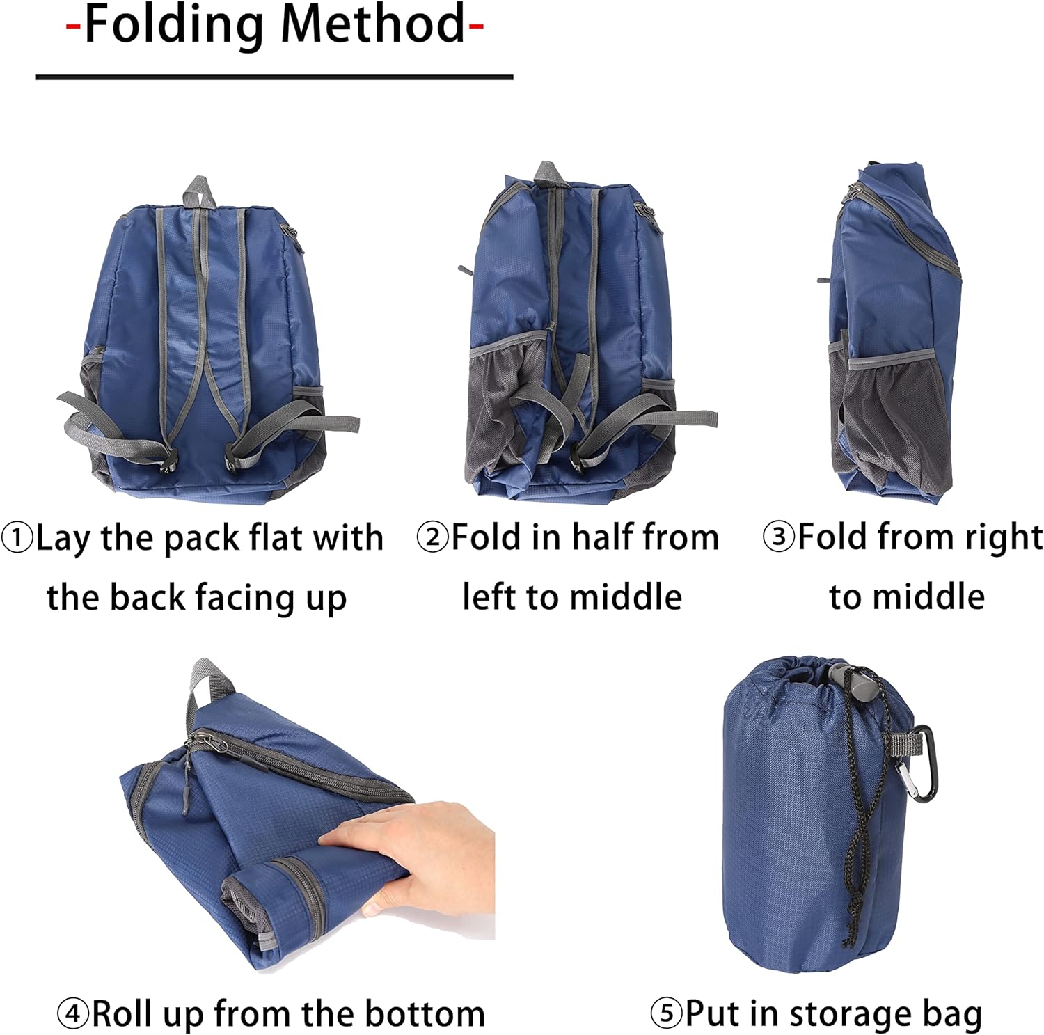 KEYDUACU Unisex foldable backpack portable backpack hiking travel backpack wear-resistant waterproof backpack outdoor sports backpack(blue)