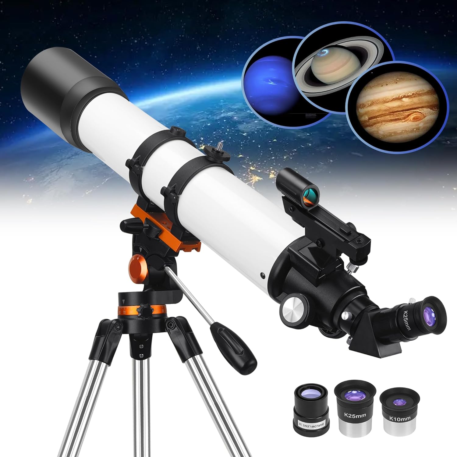[New 2023] Gaterda Telescope, 90mm Aperture 700mm Telescope for Adults Astronomy, Multi-Coated High Transmission Telescopes for Beginners with AZ Mount Tripod to See Moon, Saturn and Jupiter