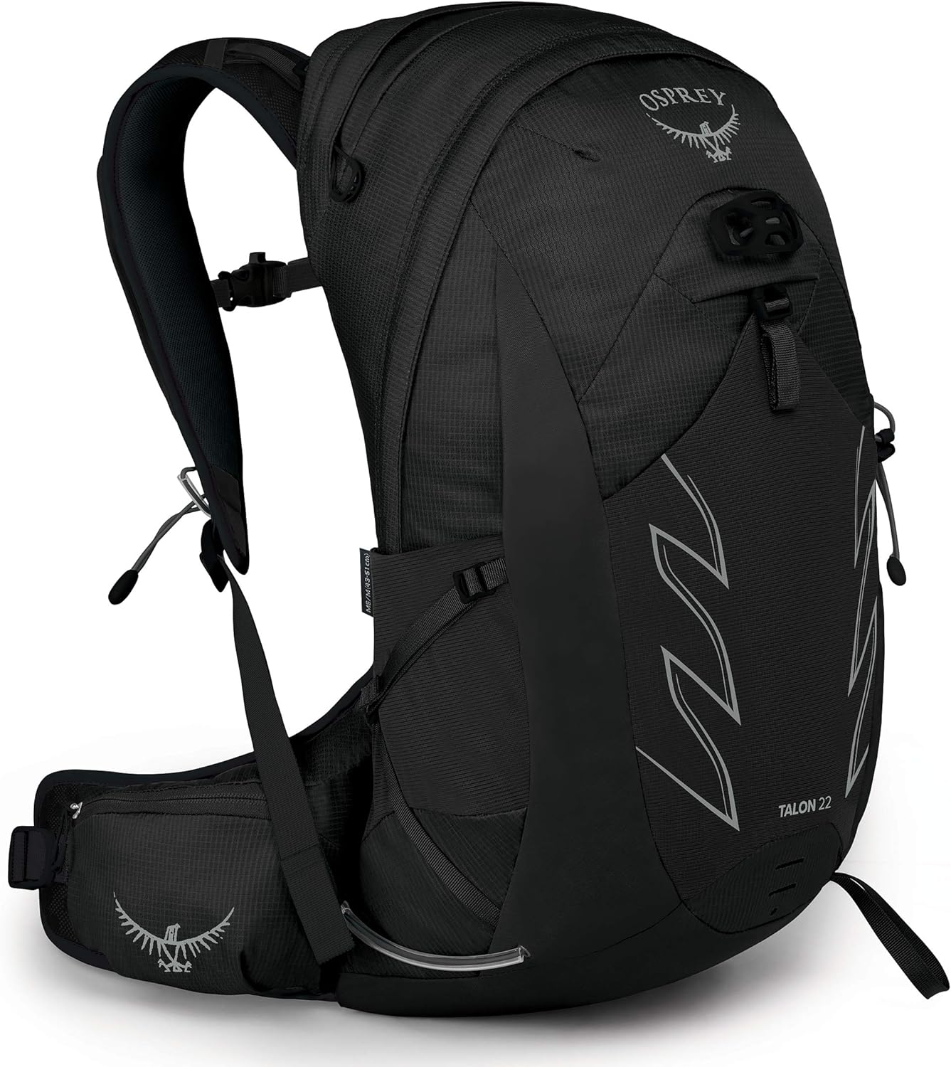 Osprey Talon 22L Mens Hiking Backpack with Hipbelt, Stealth Black, L/XL