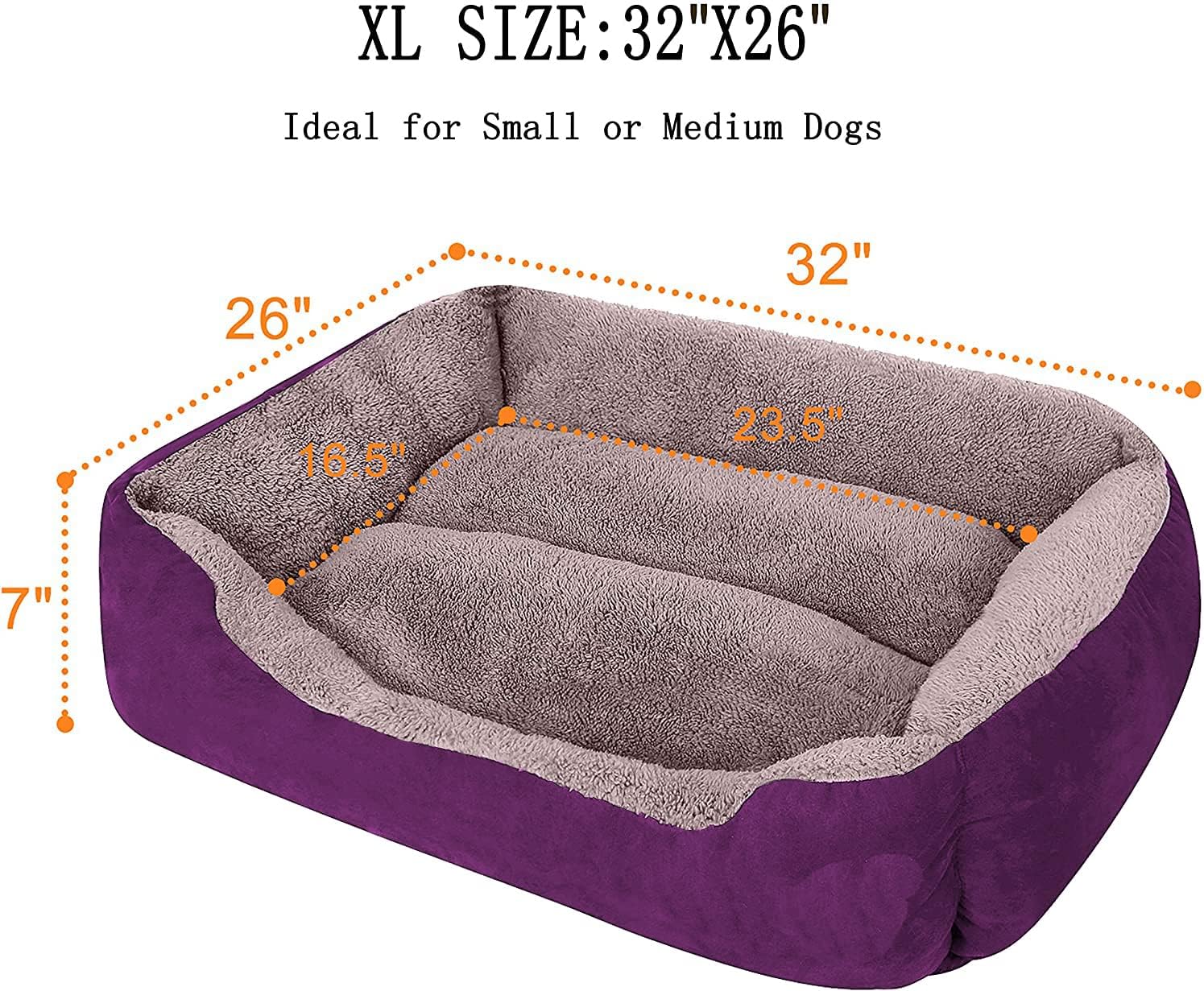 CLOUDZONE Dog Beds, Machine Washable Rectangle Breathable Soft Padding with Nonskid Bottom Pet Bed for Medium and Large Dogs or Multiple-XL