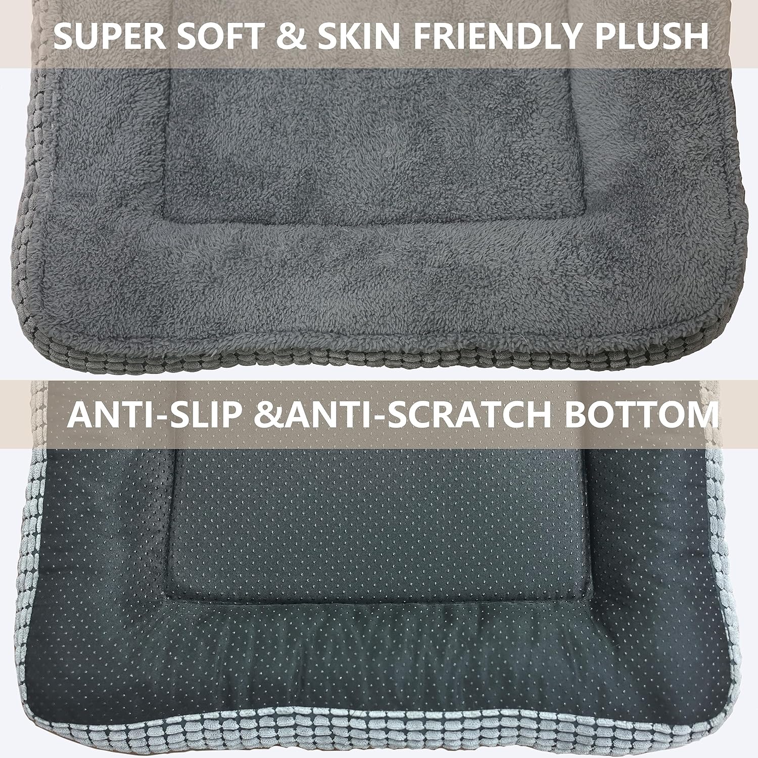 Dog Beds Mattress Crate Pad for Medium/Large Dogs Fit Metal,Ultra Soft, Washable Anti-Slip Kennel Pad for Dogs Cozy Sleeping Mat,Gray 36inch
