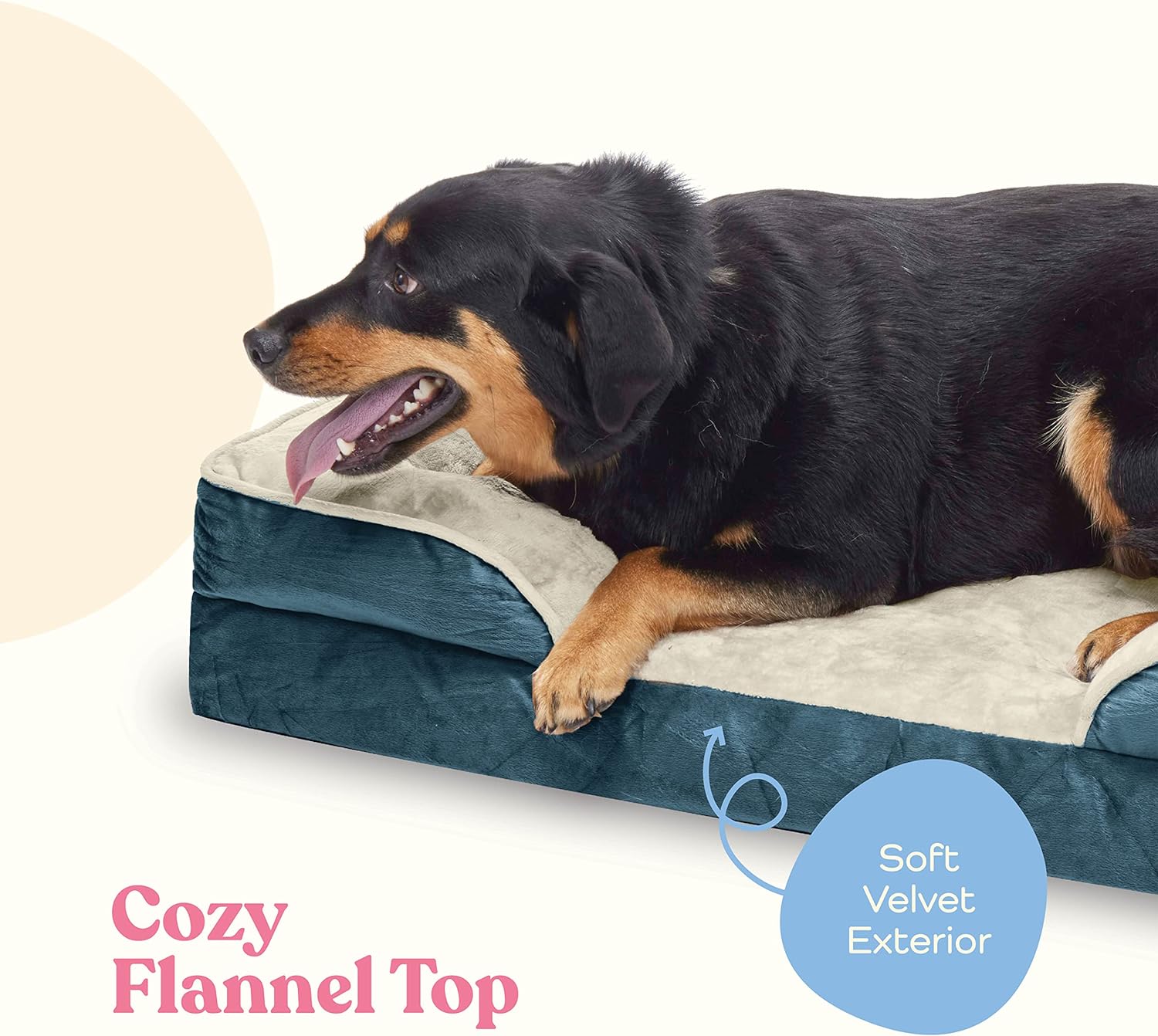 Orthopedic Sofa Dog Bed - Ultra Comfortable Beds for Medium Dogs - Breathable Waterproof Pet Bed- Egg Foam Sofa Bed with Extra Head and Neck Support - Removable Washable Cover Nonslip Bottom