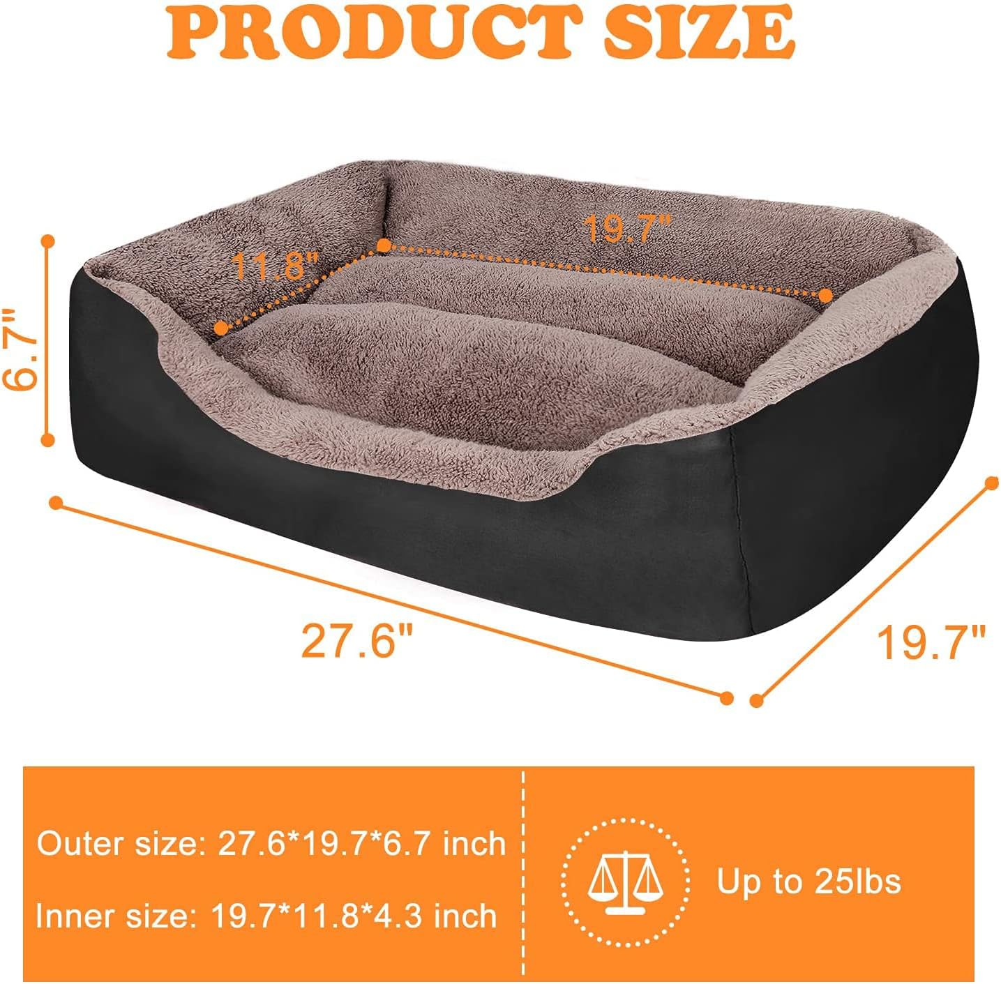 PUPPBUDD Dog Beds for Medium Dogs, Rectangle, Washable, Comfortable and Breathable Pet Sofa Warming Orthopedic For Dog