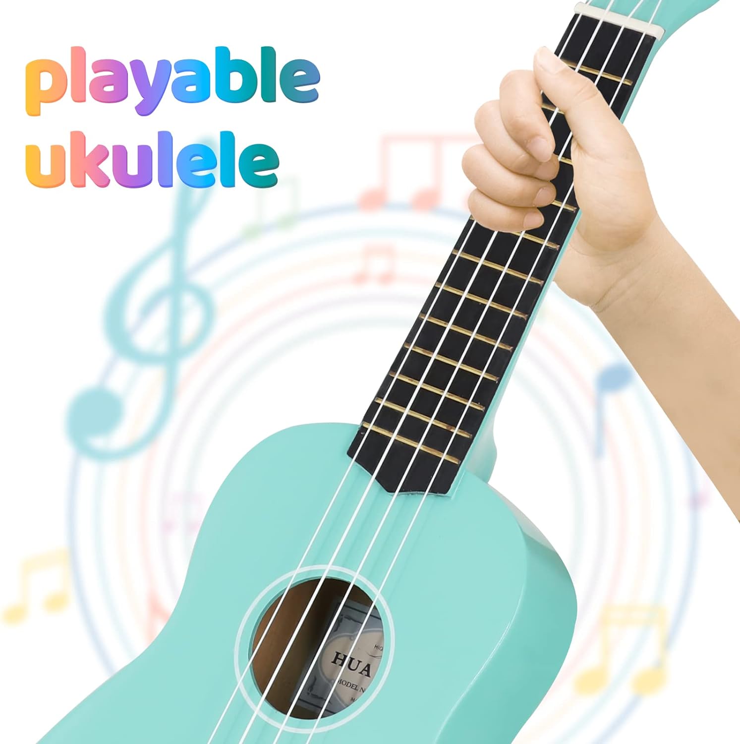 HUAWIND Ukulele, 21 inch Soprano Ukulele For Beginners, Hawaii Toddler Ukelele Four String Wood Uke for Starter (Violet)