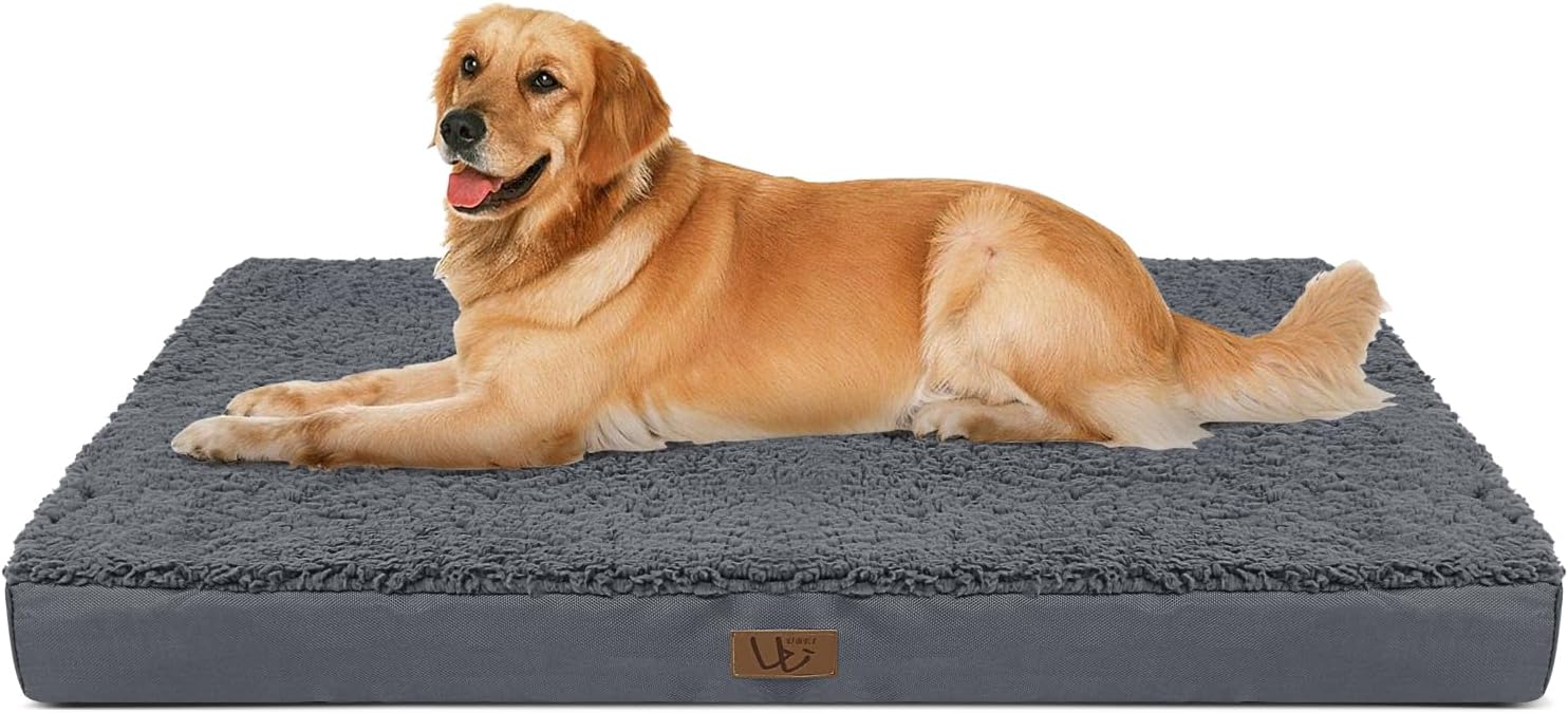 UUBEI Orthopedic Dog Bed Durability Comfort Breathable Double Waterproof Large Pet Bed Chewproof Anti-Slip Washable Dog Crate Pad or as a Human Cushion