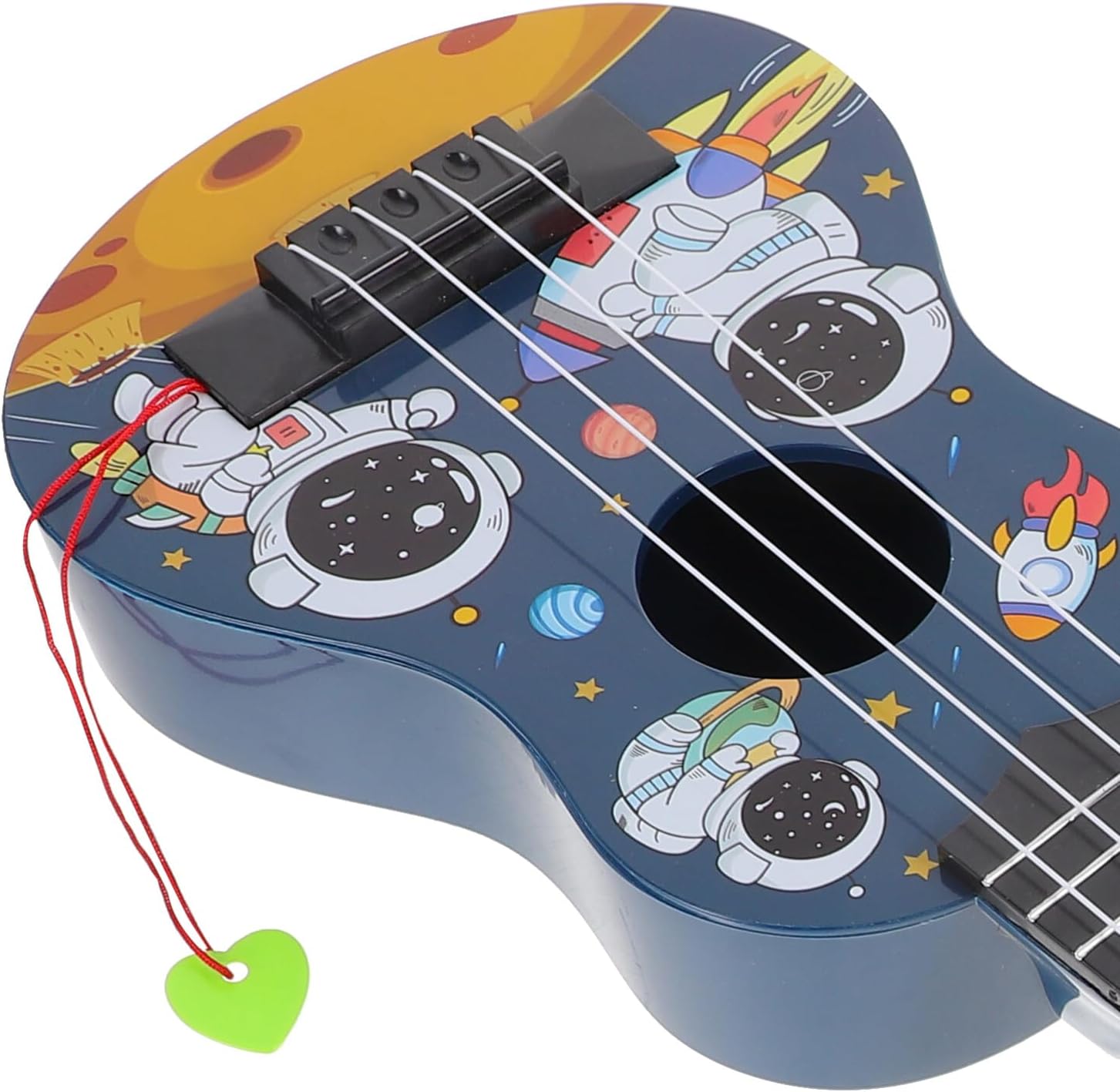 Alasum Kids Guitar Toy Space Themed Musical Instrument Toy Portable Small Ukulele Early Education Enlightenment Toy for Preschool Children Kids Beginners