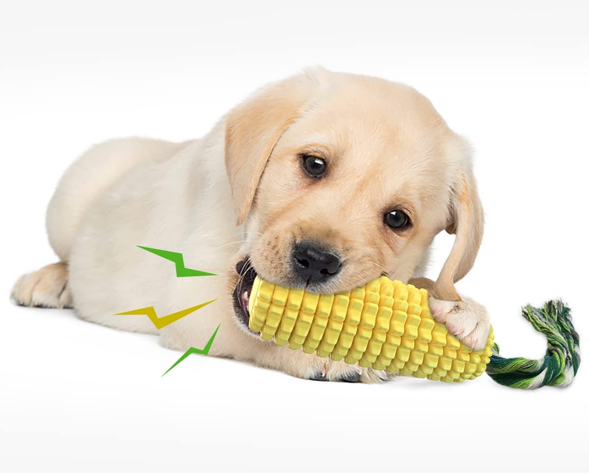Carllg Dog Chew Toys for Aggressive Chewers, Indestructible Tough Durable Squeaky Interactive Dog Toys, Puppy Teeth Chew Corn Stick Toy for Small Meduium Large Breed