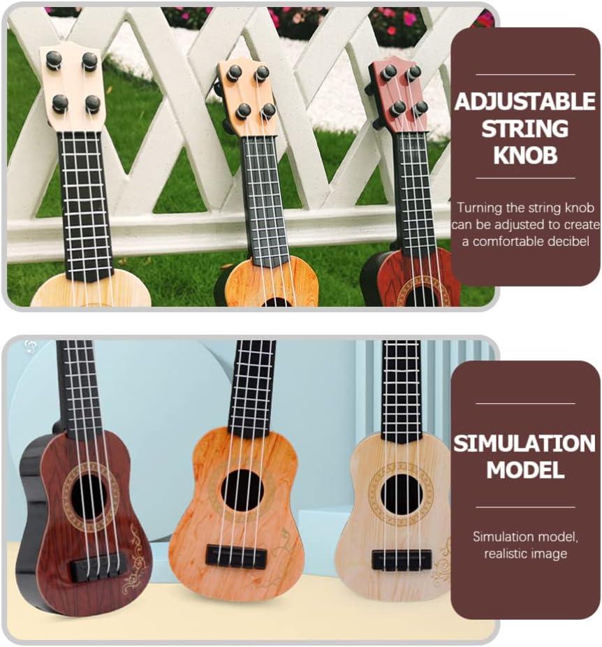 Gadpiparty Kids Toy Ukulele Children Guitar Musical Toy Instruments Early Educational Learning Toys Instrument for Preschool Toddlers Party Favors, Beige