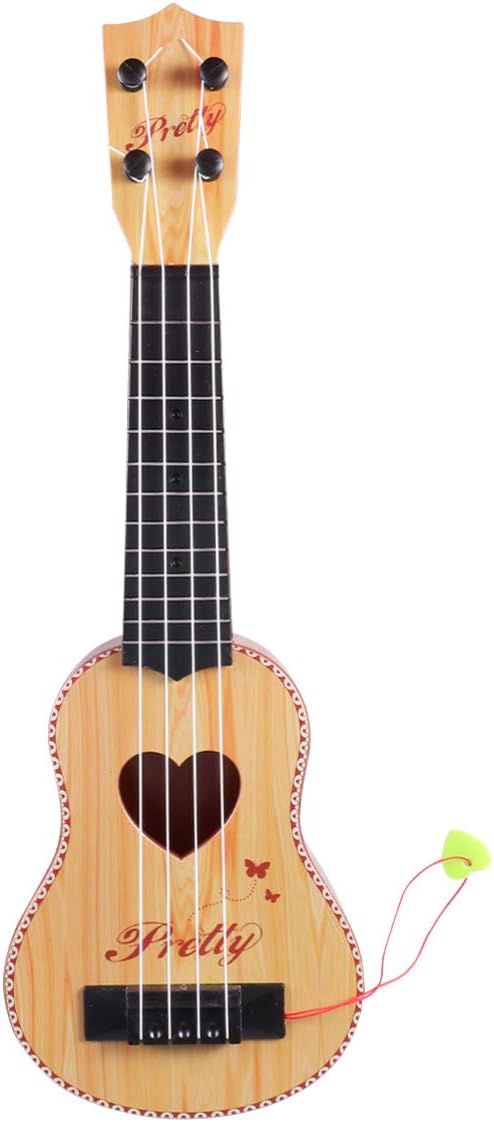 Healifty Ukulele Hawaii Guitar Four Strings Mini Guitar Small Musical Instruments Gifts for Beginner Kids Children Music Lovers (Light Brown)