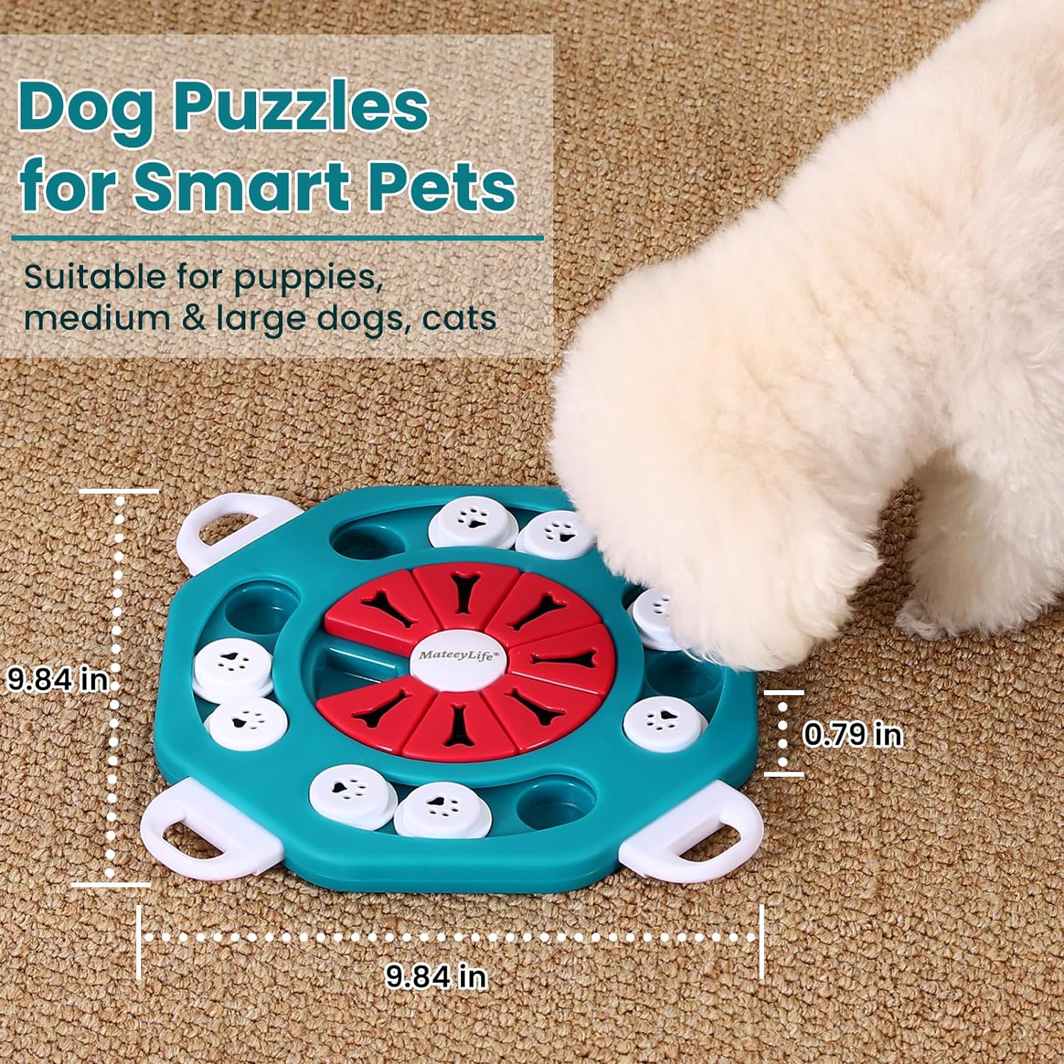 MateeyLife Interactive Dog Puzzle Toys for Boredom, Mental Stimulation Dog Food Puzzles Feeder for Smart Dogs, Dog Enrichment Toys for IQ Training, Dog Treat Puzzle for Small, Medium Large Dogs