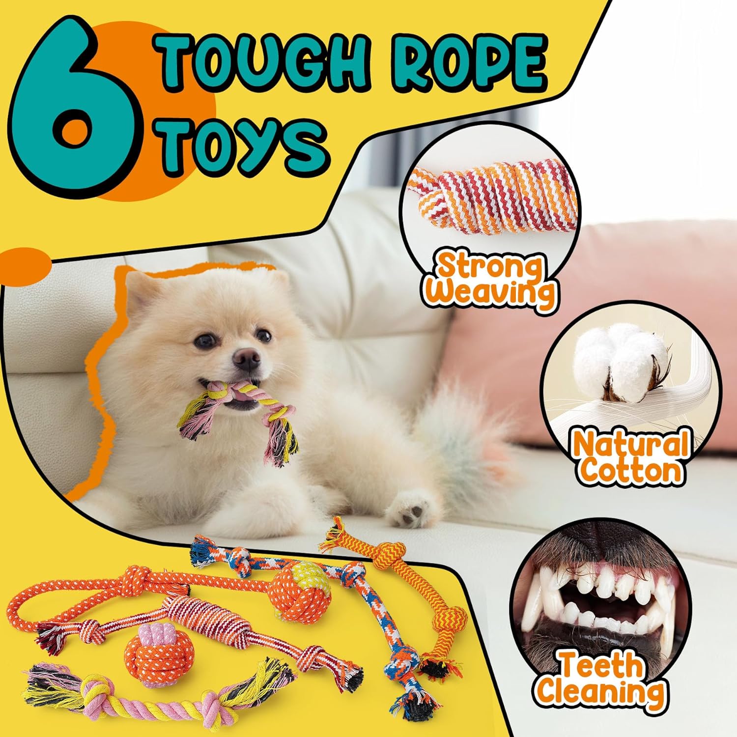 PatsFran Puppy Toys 23 Pack, Interactive Dog Toys for Small Dogs, Puppy Chew Toys for Teething with Durable Rope Toys, Treat Ball and Cute Squeaky Toys