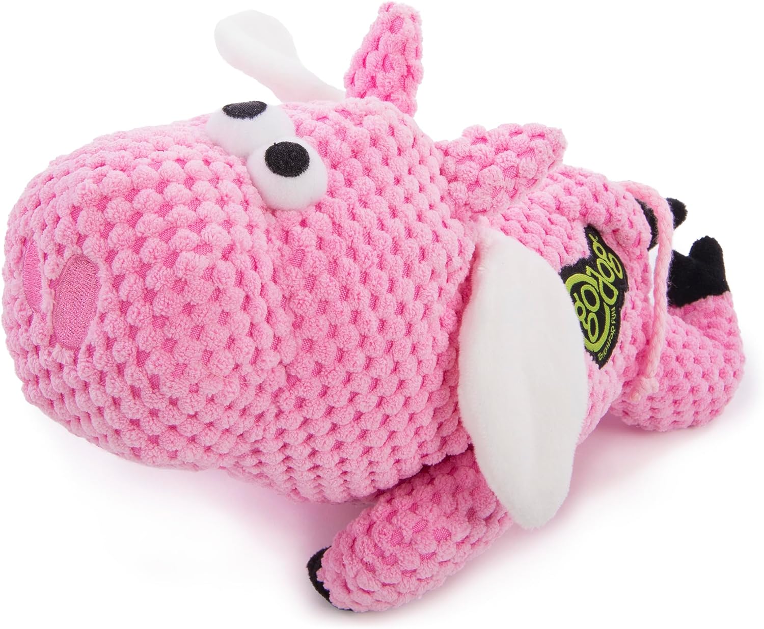 goDog Gators Squeaky Plush Dog Toy, Chew Guard Technology - Pink, Large
